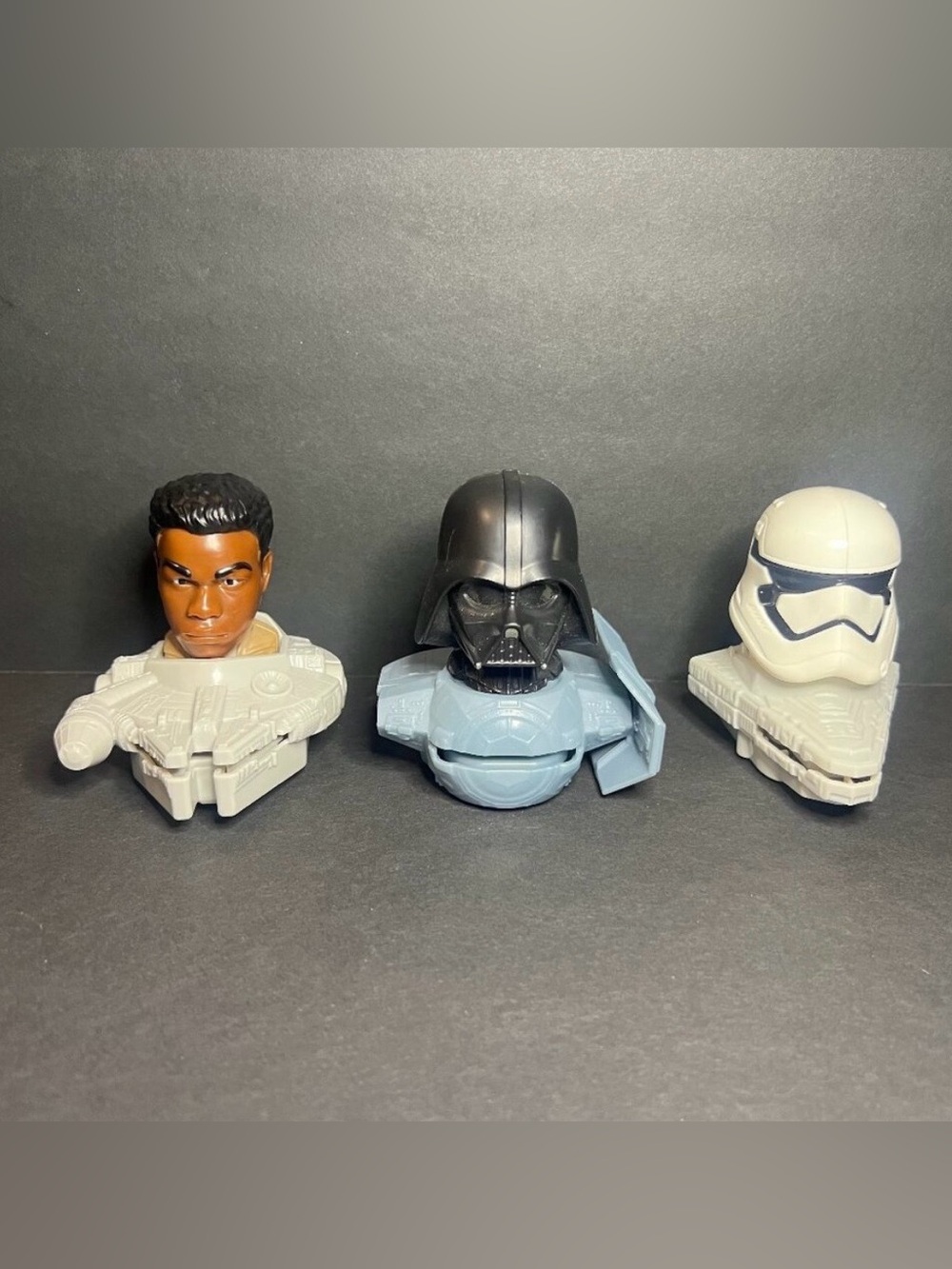 Lot of 3 Lucasfilm 2020 Star Wars Finn, Darth Vader, Stormtrooper McDonalds Toys